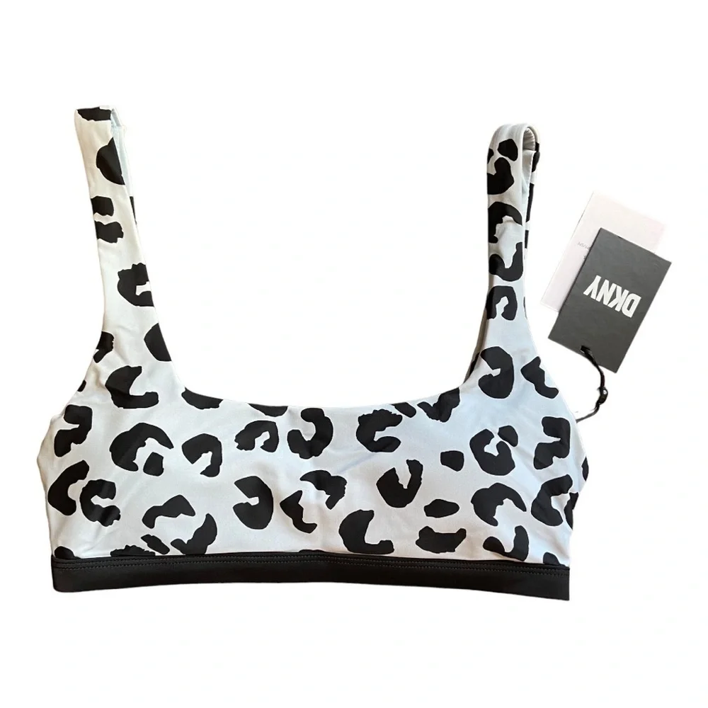 DKNY Leopard-Print Bikini Top NWT